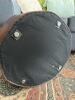 Round Brown Leather Pouf Ottoman, 13"H x 18" Diameter - 6