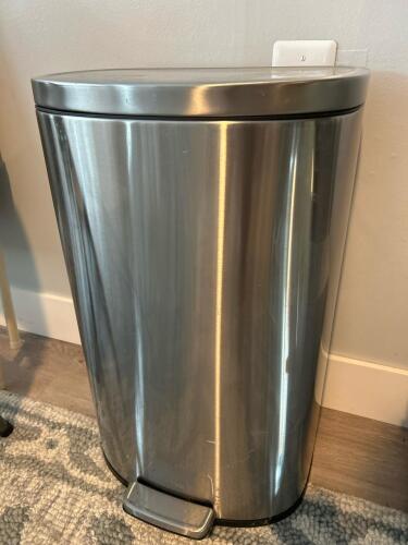 Stainless Steel Step Trash Can, 15"x11"x26"