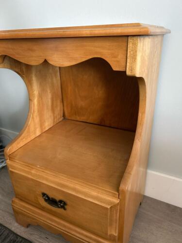 Vintage Wood Nightstand in Early American-Style