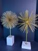 Two MCM-Style Gold Metal Starburst Sculptures