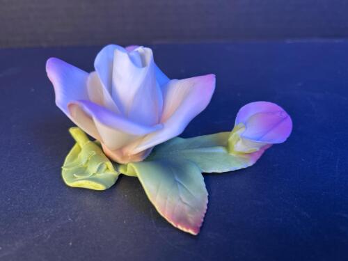 Small Vintage Lefton Exclusives Porcelain Rose Figurine