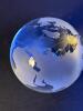 Glass Crystal Globe Paperweight With Etched Continents - 2