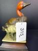 Hand-Painted Japanese Duck Figurine on Wood Base - 6