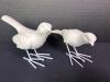 Four Small Minimalist White Ceramic Bird Figurines - 2