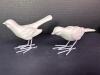 Four Small Minimalist White Ceramic Bird Figurines - 3