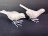 Four Small Minimalist White Ceramic Bird Figurines - 4