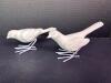 Four Small Minimalist White Ceramic Bird Figurines - 5