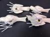 Four Small Minimalist White Ceramic Bird Figurines - 8