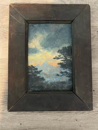 Vintage Framed Painting "Sawtooth Peak Sierra Nevada" Mountain 14&rdquo; x 10 1/2&rdquo;n Landscape 16x13