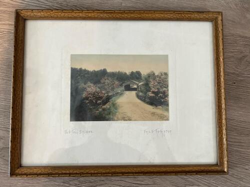 Signed Photographic Print "The Old Toll Bridge" by Fred Thompson 13 3/4&rdquo; x 10 3/4&rdquo;