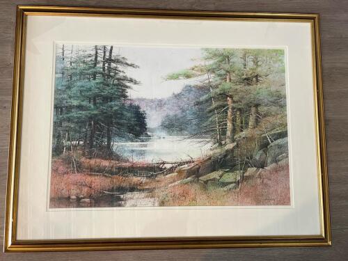 Framed Landscape Print Signed by Hans Platsas 43&rdquo; x 33&rdquo;