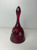 Fenton Ruby Red Glass Bell, Hand-Painted & Signed