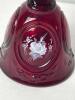 Fenton Ruby Red Glass Bell, Hand-Painted & Signed - 2