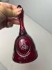 Fenton Ruby Red Glass Bell, Hand-Painted & Signed - 3