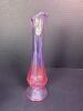 Fenton Handmade Iridescent Pink Bud Vase With Ruffled Rim - 2