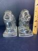 Pair Of Clear Glass Horse Head Bookends - 2