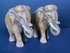 Set of Two Hand-Carved Wooden Elephant Figurines
