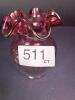 Small Fenton Cranberry Glass Vase With Ruffled Rim - 6