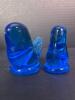 Small Pair of Signed 1994 Leo Ward Cobalt Blue 'Bluebird of Happiness' Glass Figurines - 2