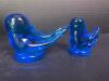 Small Pair of Signed 1994 Leo Ward Cobalt Blue 'Bluebird of Happiness' Glass Figurines - 3