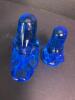 Small Pair of Signed 1994 Leo Ward Cobalt Blue 'Bluebird of Happiness' Glass Figurines - 4