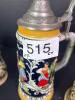 Four German Stoneware Beer Steins With Folk Art & Tavern Reliefs - 8