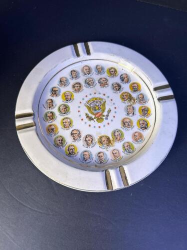 Vintage 1986 Miller Ceramic Ashtray with U.S. Presidents Seal