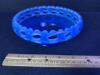 Small Blue Opalescent Glass Basketweave Lace Edge Bowl - 4