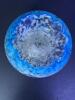 Small Hand-Blown Art Glass Bowl, Blue & White Speckled With Ruffled Rim - 2