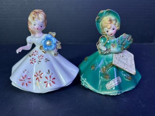Two Vintage Josef Originals Birthday Girl Figurines