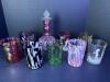 Antique Bohemian Art Glass Tumblers & Decanter
