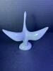 Small Holl&oacute;h&aacute;za Porcelain Flying Goose Figurine, Hand-Painted with Gold Accents - 4