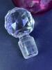 Cranberry Glass Decanter & Glass Set Faceted Crystal Stopper & Etched Fern Design - 2