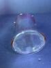 Cranberry Glass Decanter & Glass Set Faceted Crystal Stopper & Etched Fern Design - 6