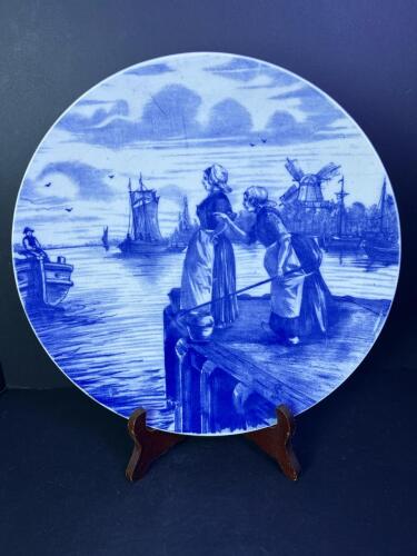 Villeroy & Boch Dutch Windmill Scene Blue Transferware Plate