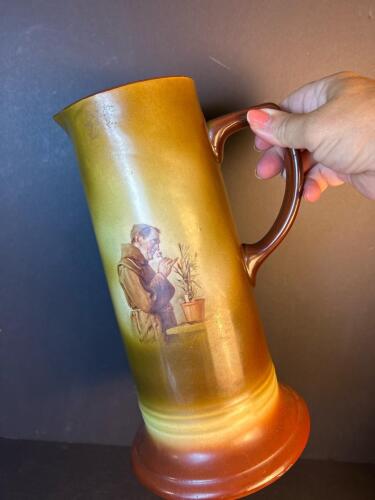 Villeroy & Boch German Art Pottery Pitcher With Monk Motif