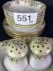 Noritake Japan Gold Gilted Plates, Bowl, & Shakers - 8