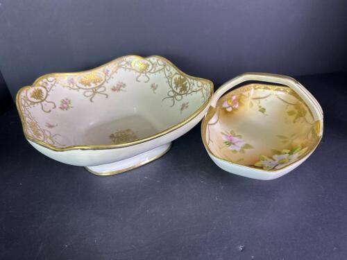 Vintage Nippon Hand-Painted Porcelain Bowls