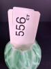 Small Itlaian Murano Green Satin Glass Rose Bowl Vase With Diamond Optic Pattern - 6