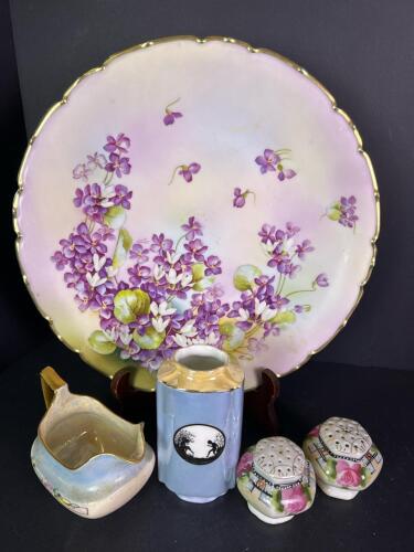 Assorted Porcelain Set &ndash; Plate, Creamer, Vase & Shakers