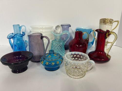 Vintage Decorative Miniature Glassware Lot Featuring Noritake Westmoreland Milk Glass