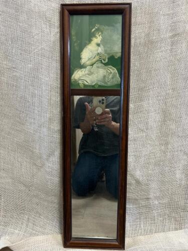 Vintage Trumeau Wooden Framed Mirror "Age of Innocence" Print