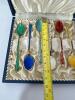 Danish Sterling Guilloche Enamel Demitasse Spoons Set - 4