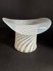 Hand-Blown Opalescent Swirl Art Glass Top Hat Vase