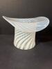 Hand-Blown Opalescent Swirl Art Glass Top Hat Vase - 2