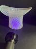 Hand-Blown Opalescent Swirl Art Glass Top Hat Vase - 6