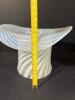Hand-Blown Opalescent Swirl Art Glass Top Hat Vase - 7