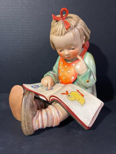 Large Goebel Hummel "Bookworm" Girl Reading Figurine (Repair Pictured)