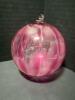 Hand-Blown Marbled Pink Glass Ornament Ball