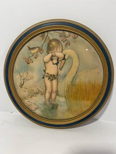 B. Pearse Print Child with Swan and Bird